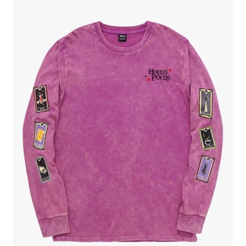 Disney Hocus Pocus Tarot Card Long Sleeve T-Shirt BoxLunch Magenta Medium